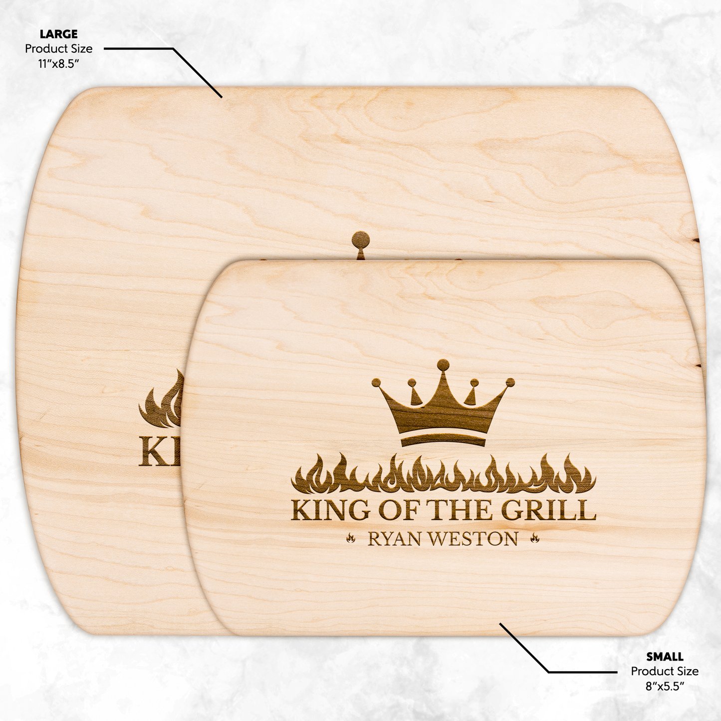 King Of The Grill | Personalized Wooden Cutting Board