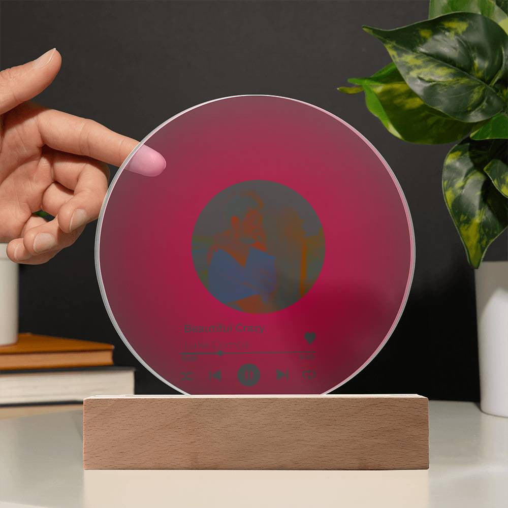 Personalized Vinyl Record with Photo - Acrylic Song Plaque