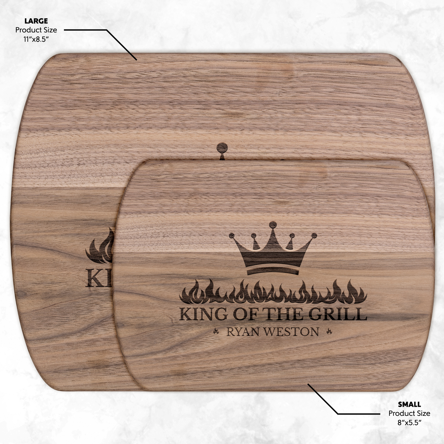 King Of The Grill | Personalized Wooden Cutting Board