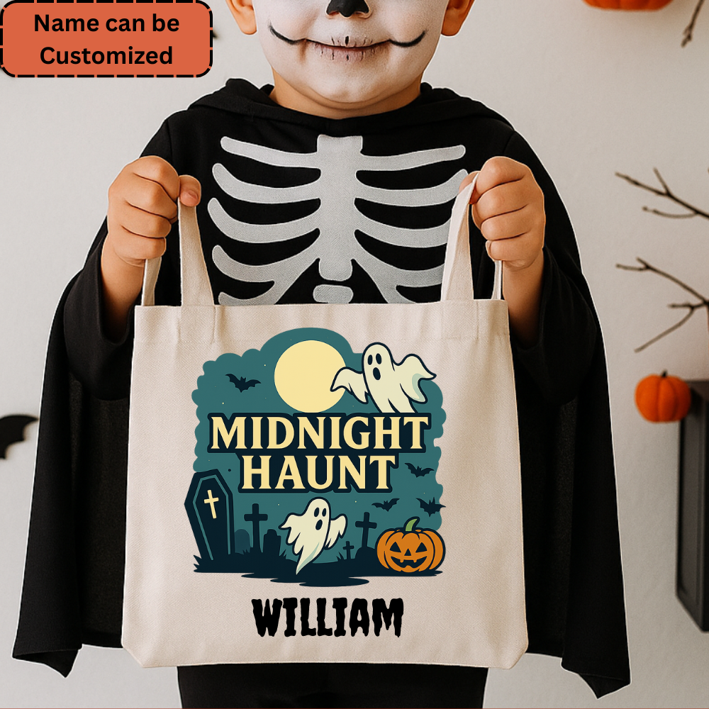 Personalized Halloween Trick-or-Treat Bag Custom Name Tote