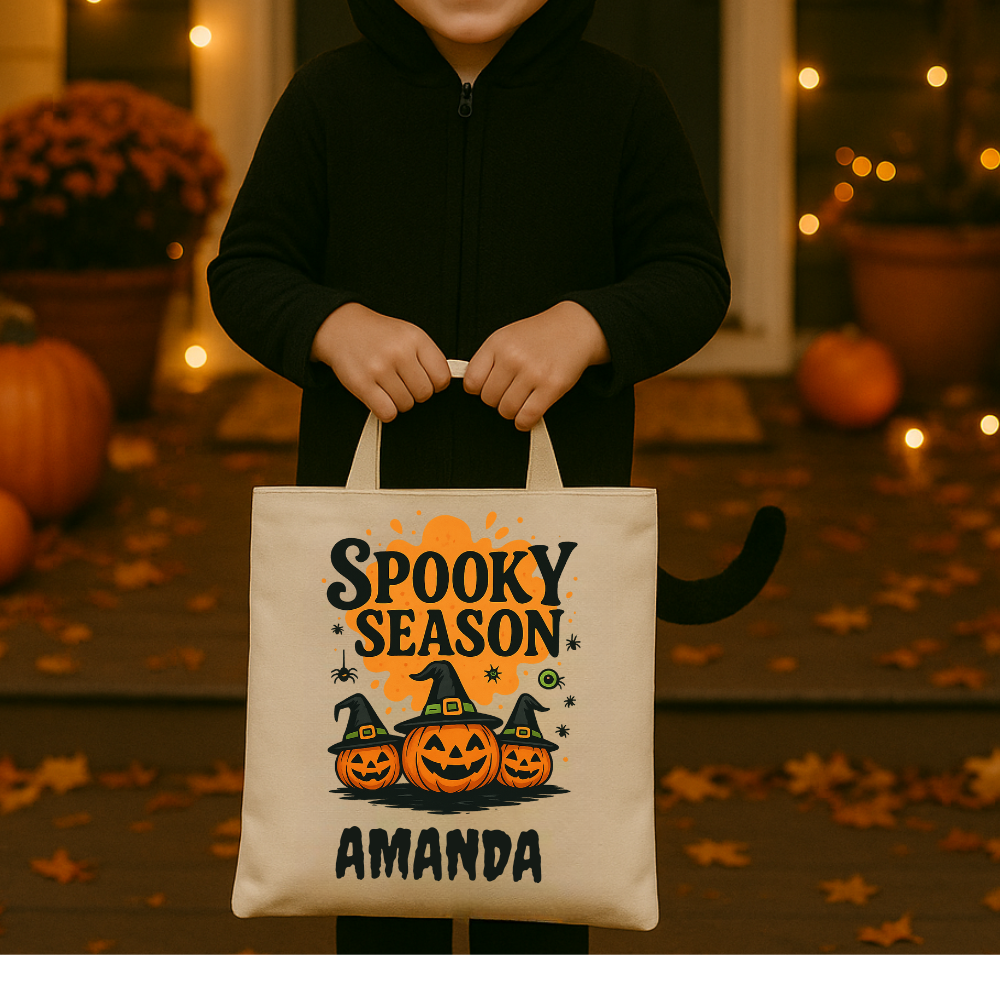 Personalized Halloween Trick-or-Treat Bag Custom Name Tote