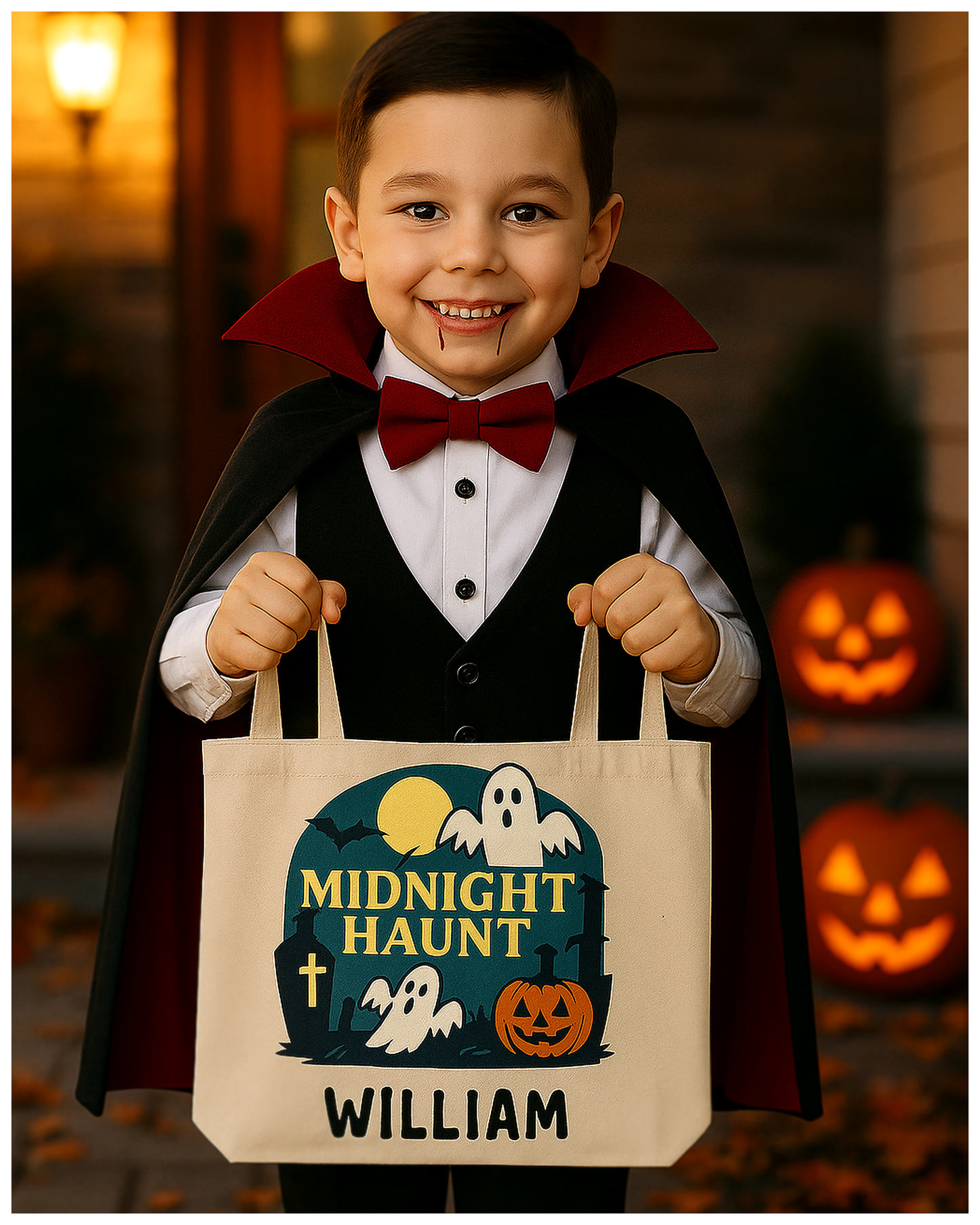 Personalized Halloween Trick-or-Treat Bag Custom Name Tote