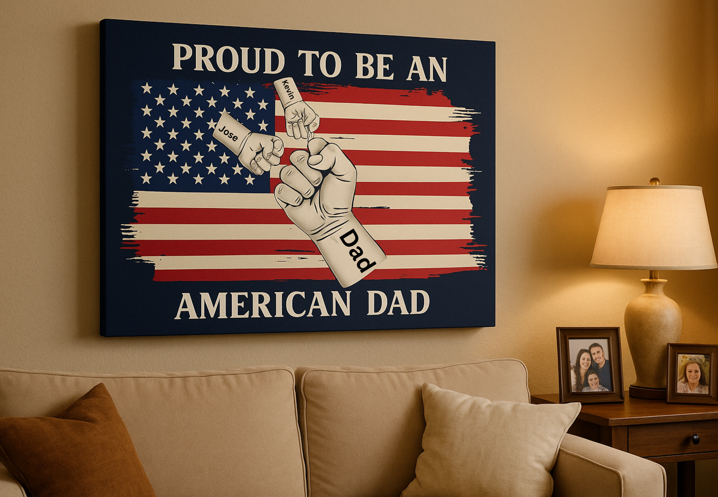 American Dad Fist Bump Canvas
