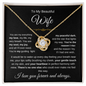 To My Beautiful Wife - Love Knot Necklace