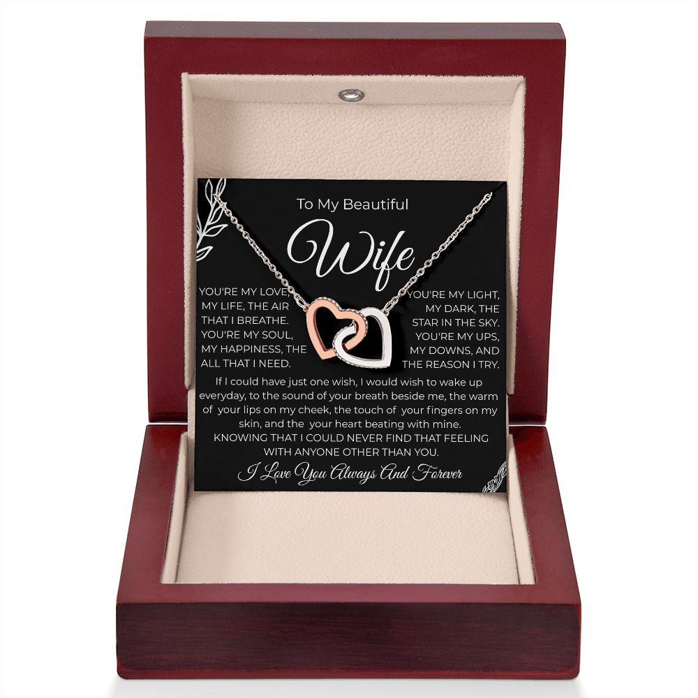 To My Beautiful Wife | Interlocking Hearts Necklace