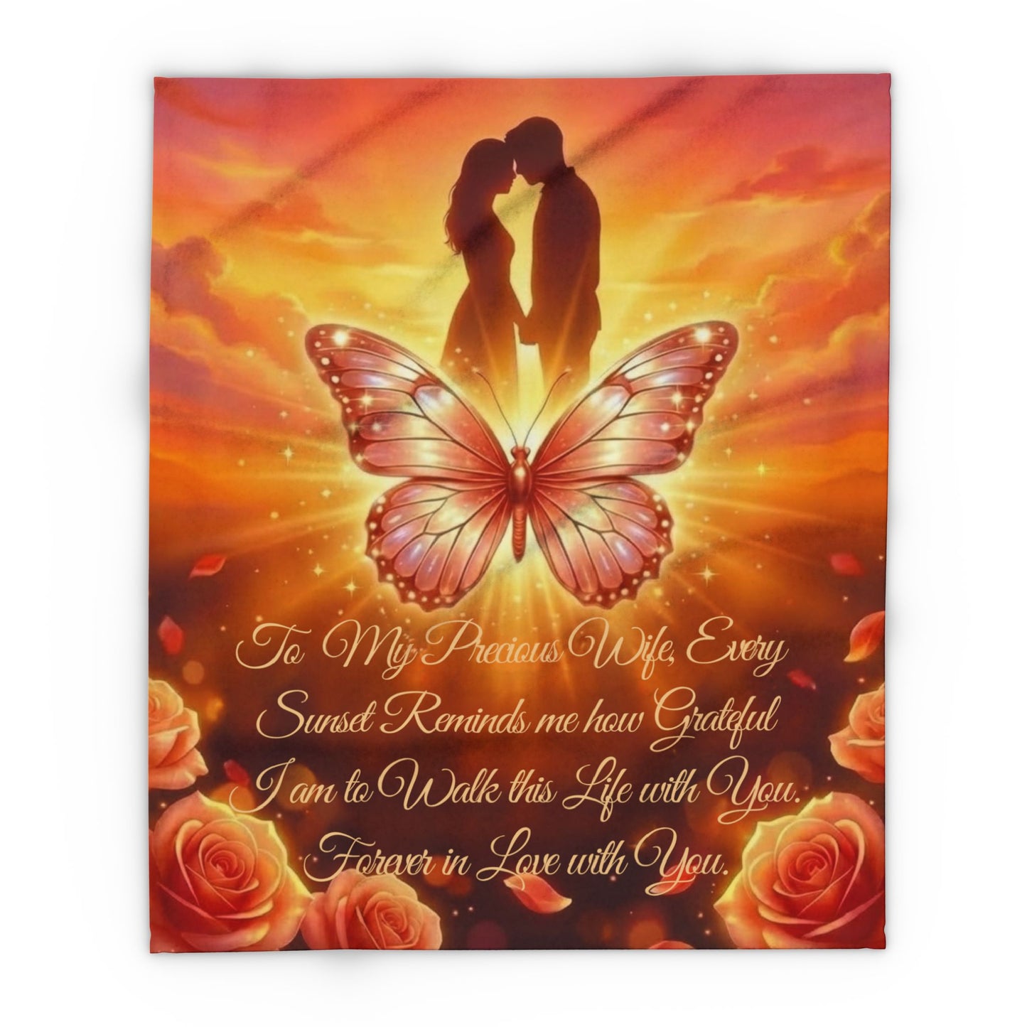 To My Wife Every Sunset Love Blanket