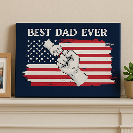 Personalized 'Best Dad Ever' Fist Bump Canvas | the perfect heartfelt Father's Day gift!