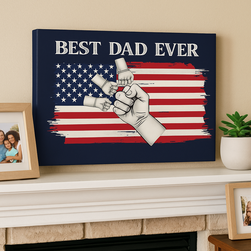 Personalized 'Best Dad Ever' Fist Bump Canvas | the perfect heartfelt Father's Day gift!
