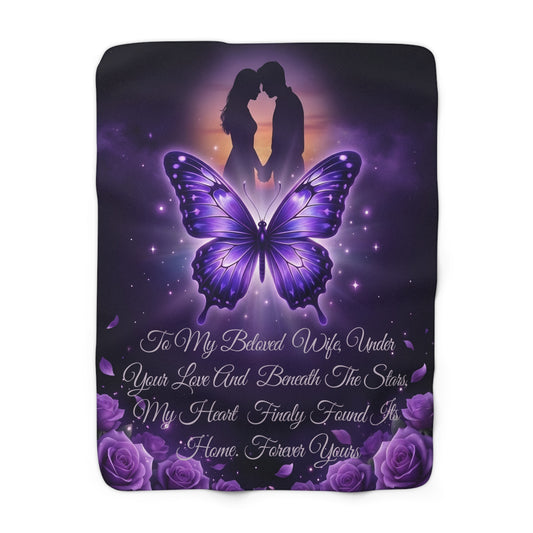 To My Beloved Wife Butterfly Blanket