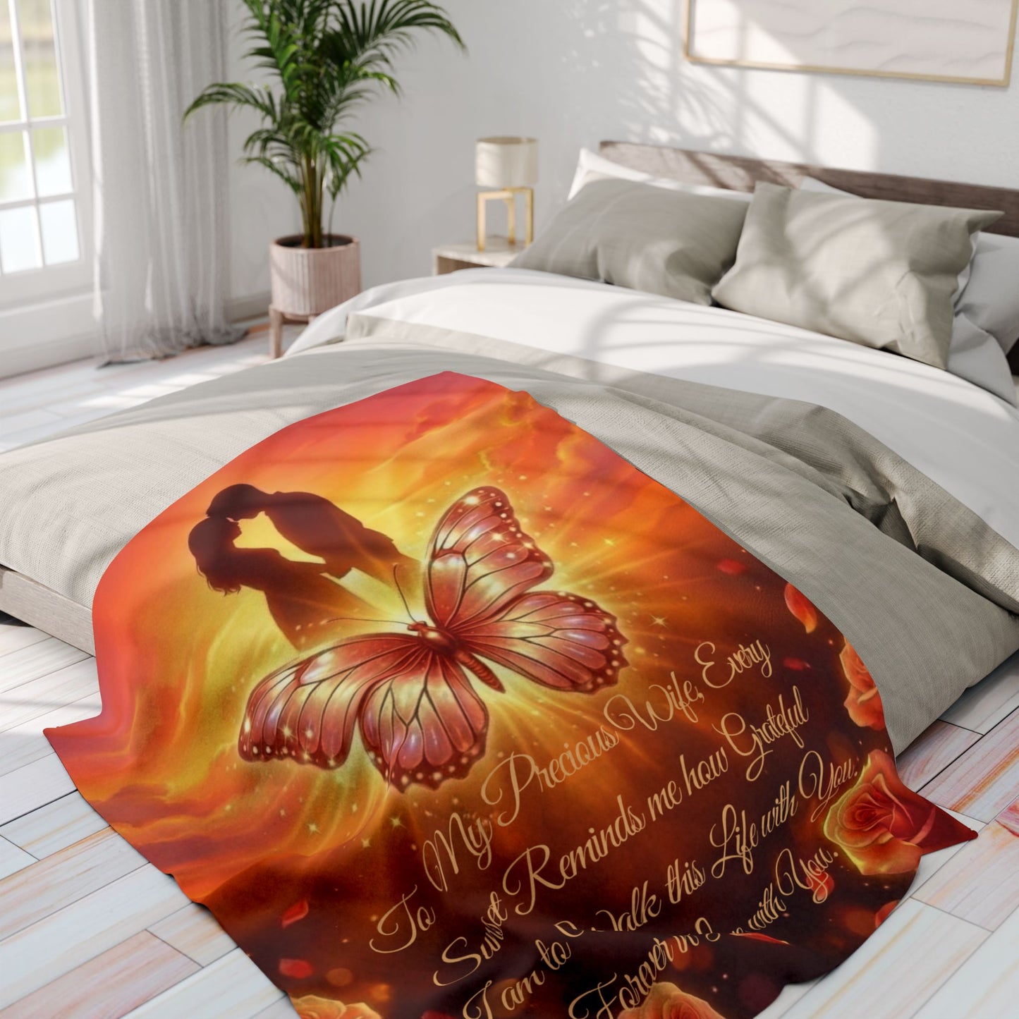 To My Wife Every Sunset Love Blanket