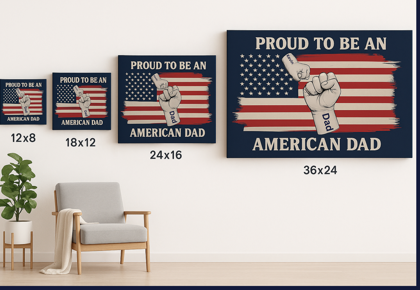American Dad Fist Bump Canvas