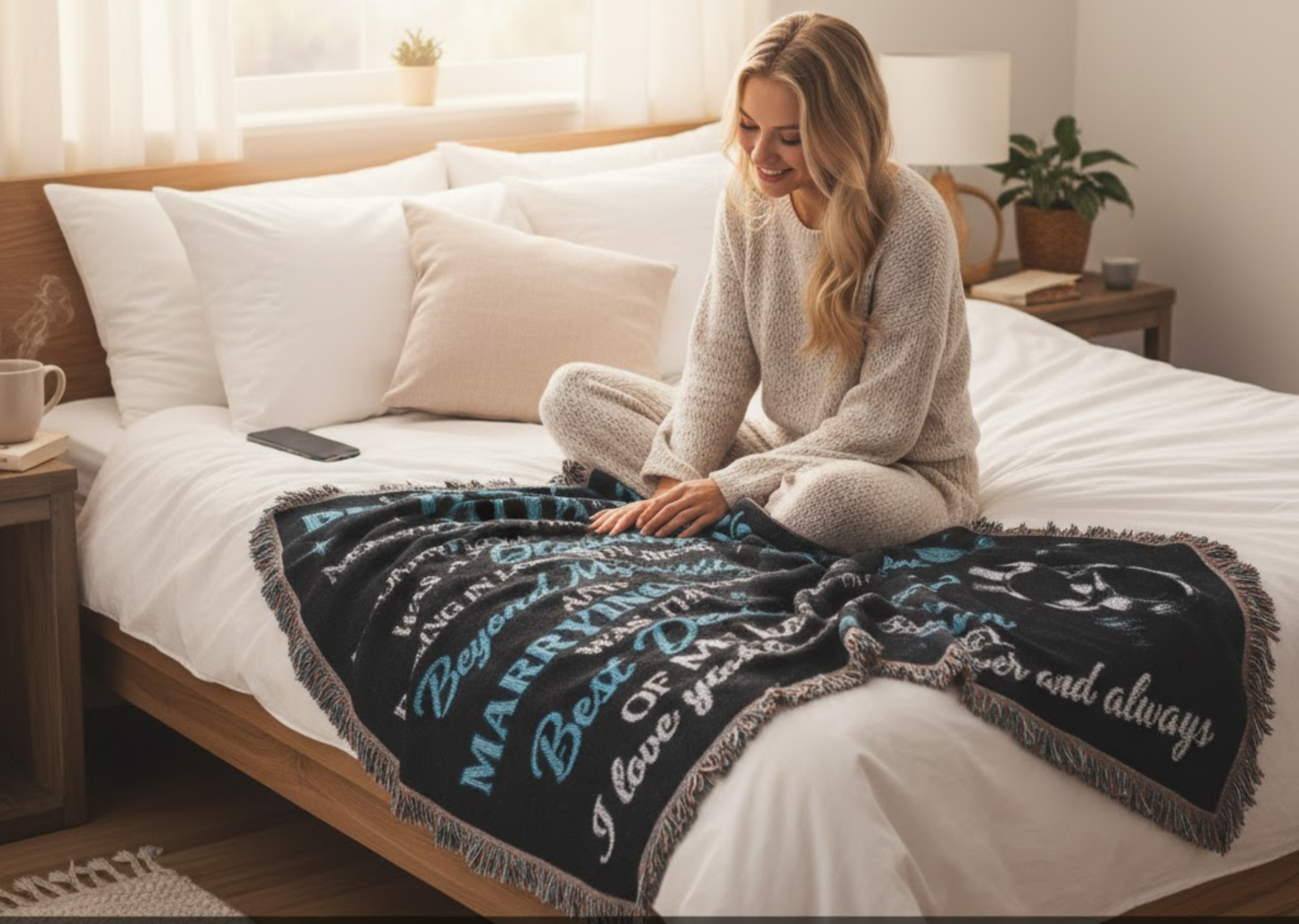 To My Beautiful Wife” Woven Blanket