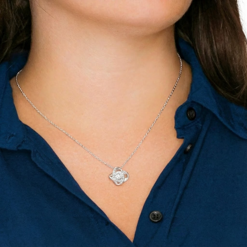 To My Daughter Love Knot Necklace