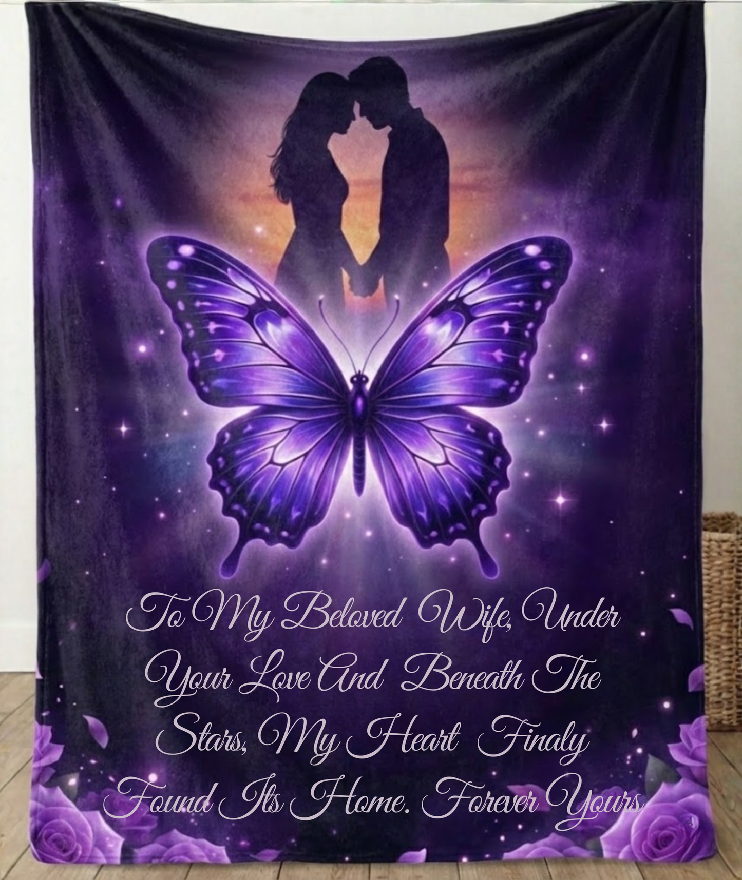 To My Beloved Wife Purple Butterfly  Love Gift