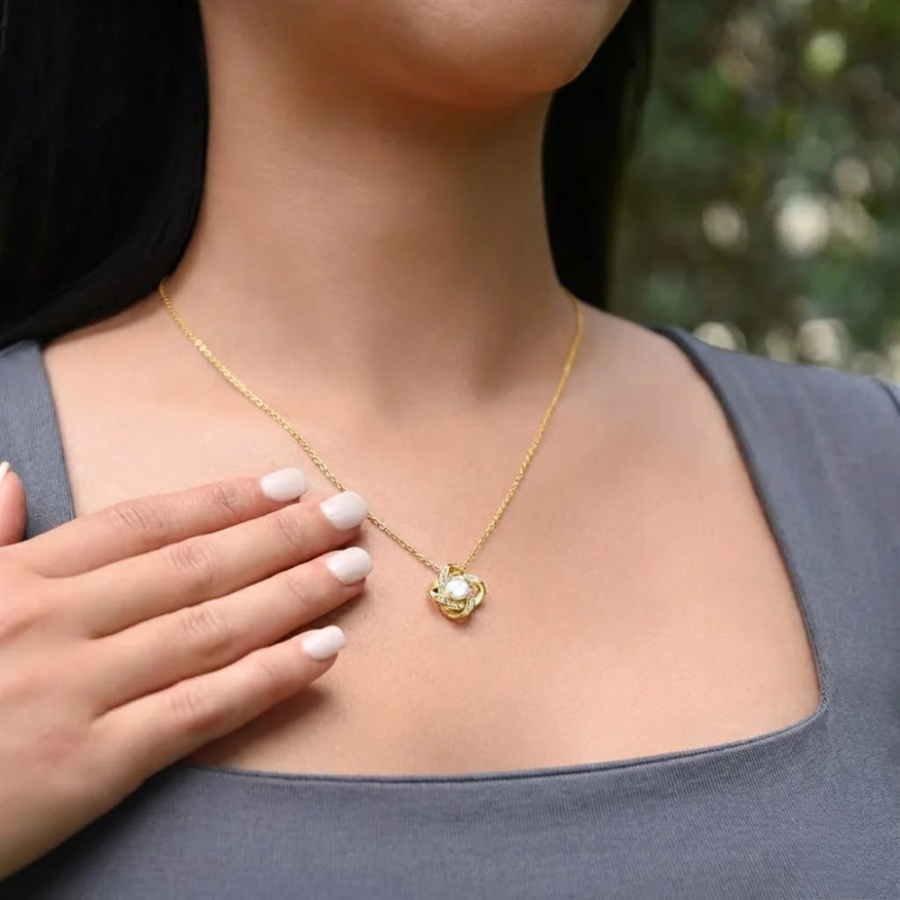 To My Daughter Love Knot Necklace