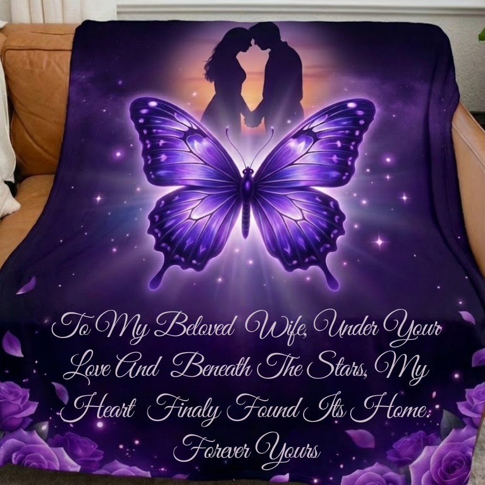 To My Beloved Wife Purple Butterfly  Love Gift