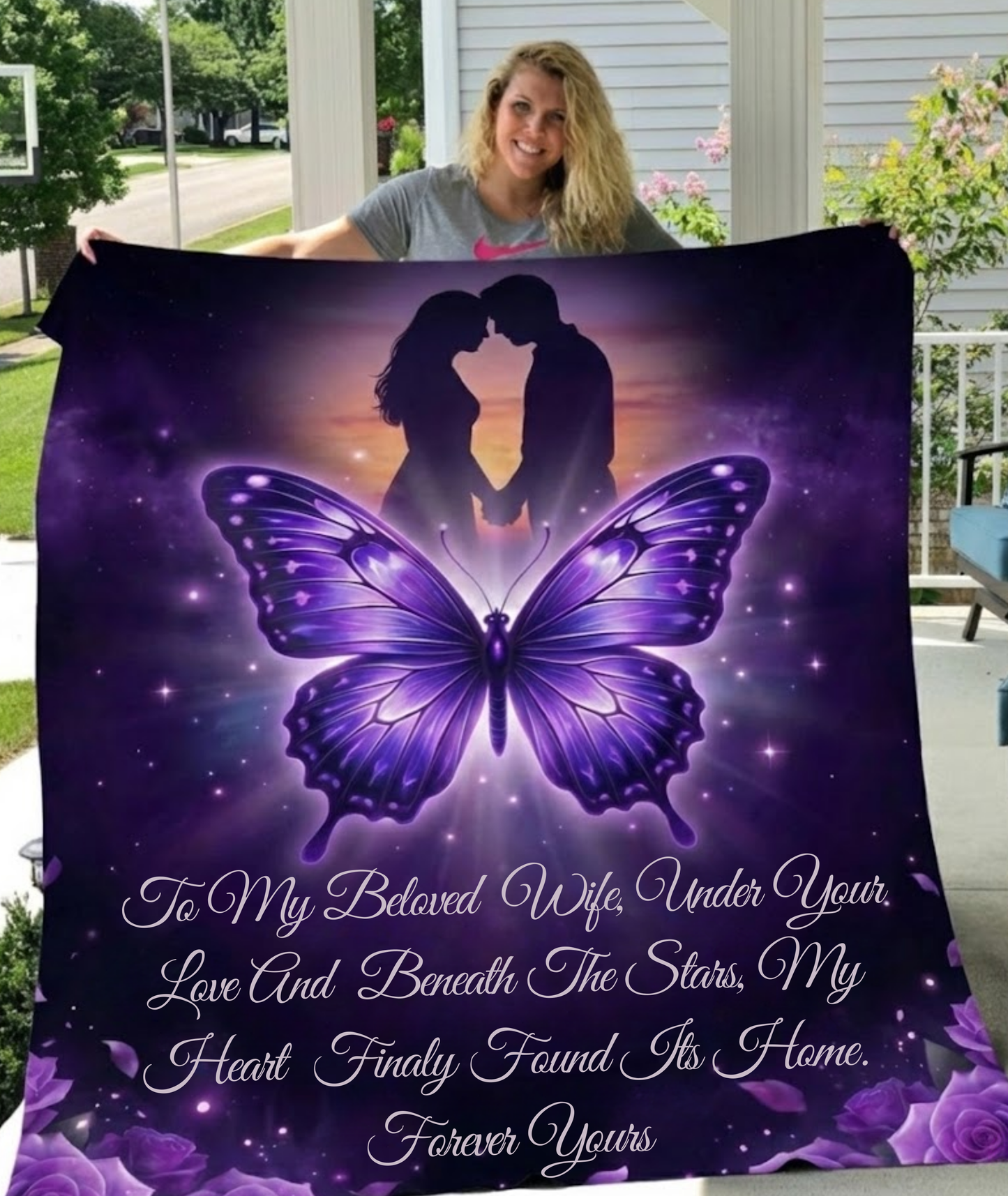 To My Beloved Wife Purple Butterfly  Love Gift