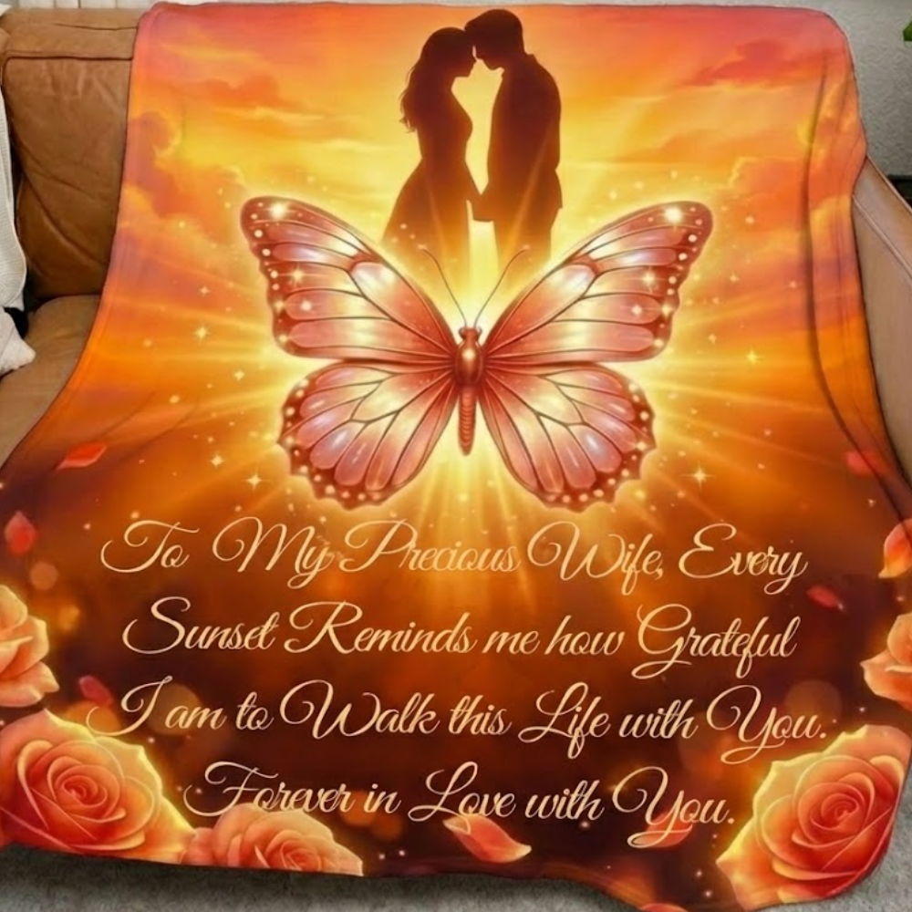 To My Wife Every Sunset Love Blanket