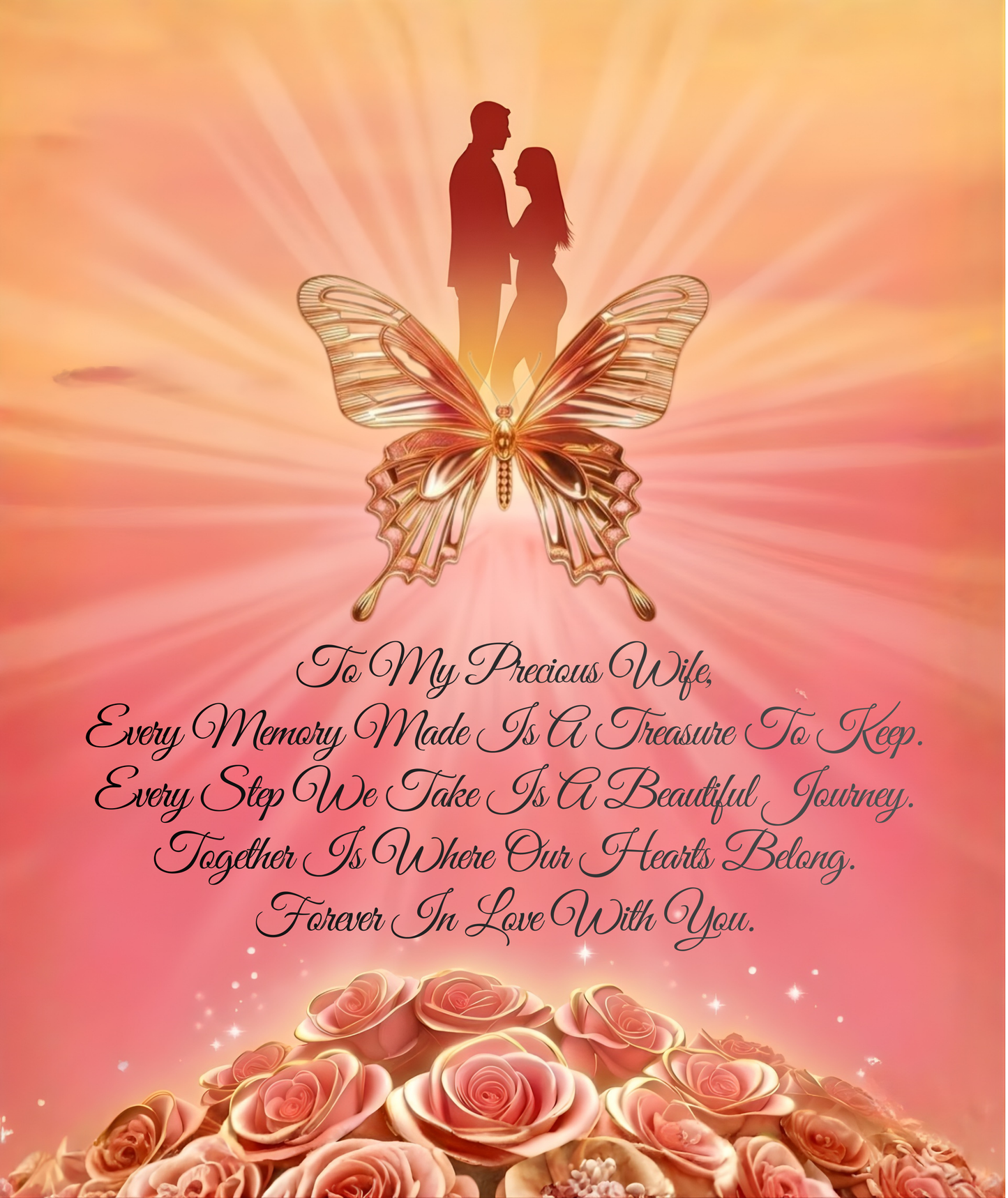 To My Precious Wife, Butterfly Love Blanket