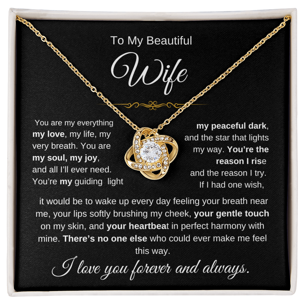 To My Beautiful Wife - Love Knot Necklace