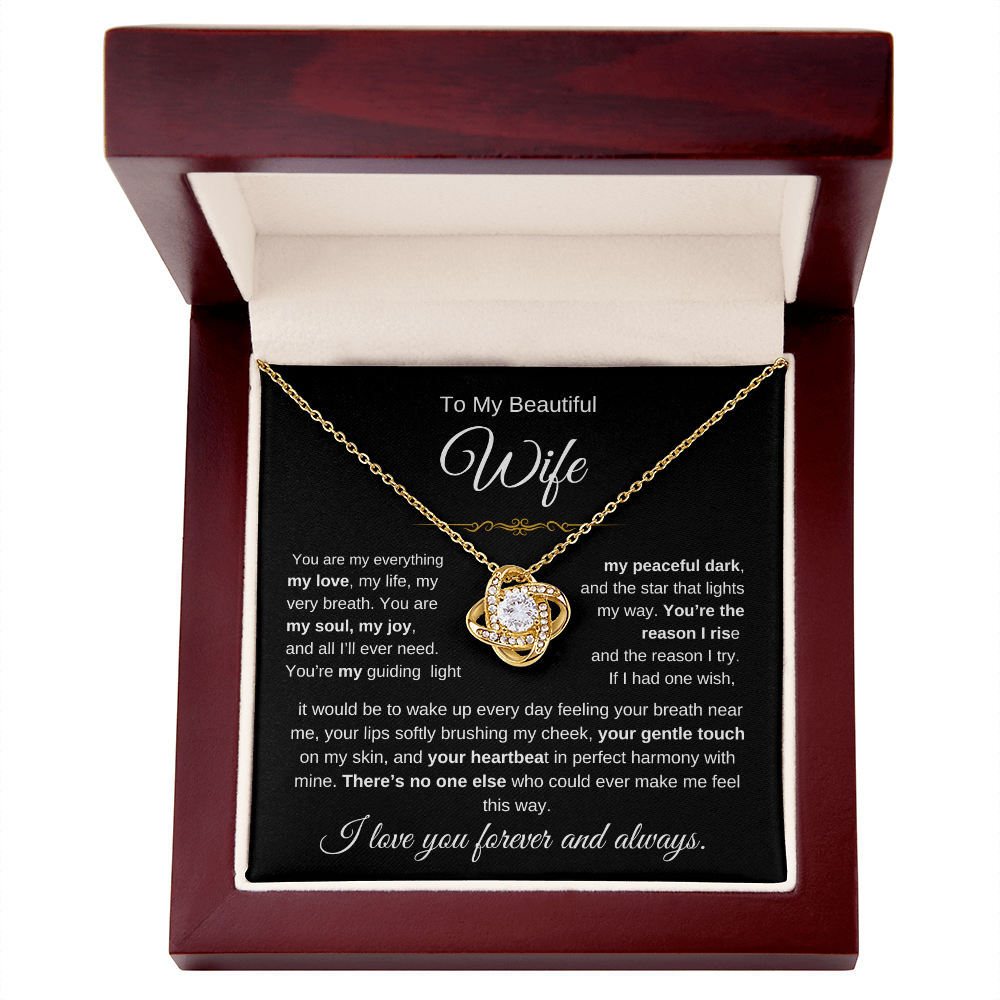 To My Beautiful Wife - Love Knot Necklace