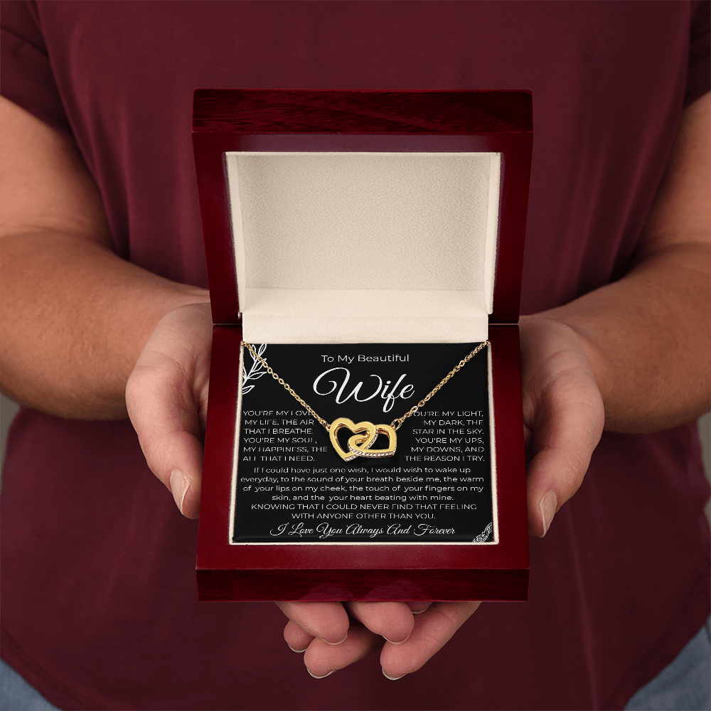To My Beautiful Wife | Interlocking Hearts Necklace