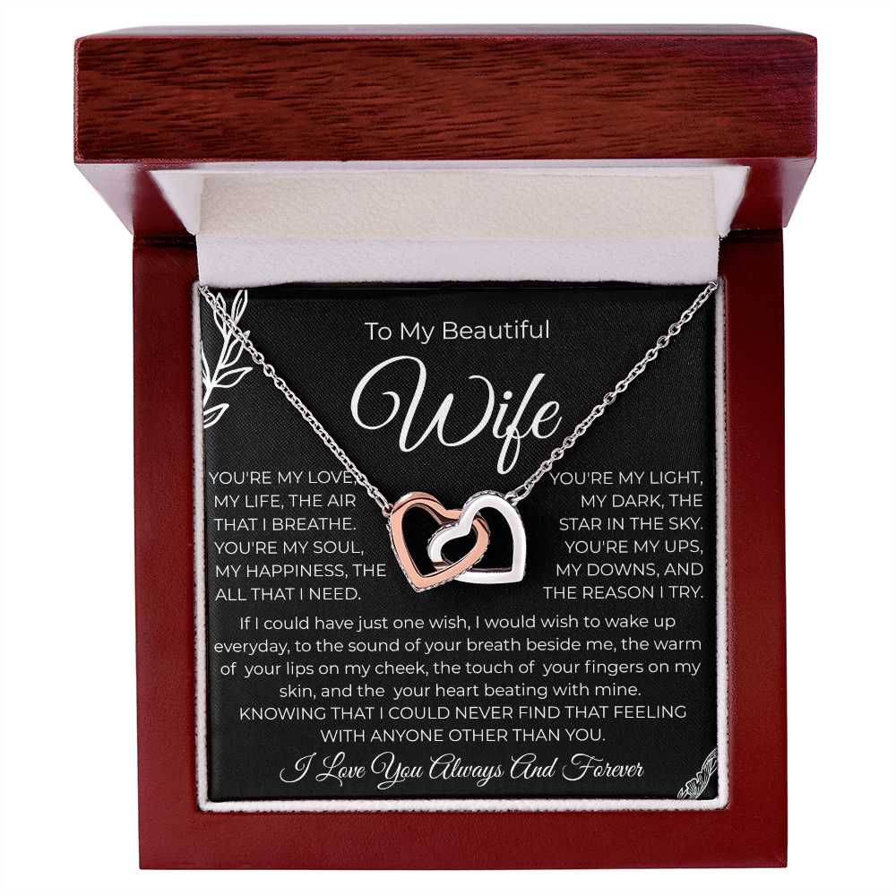 To My Beautiful Wife | Interlocking Hearts Necklace