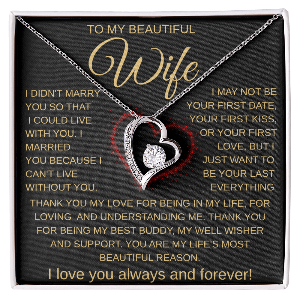 To My Beautiful Wife |  Forever Love Necklace
