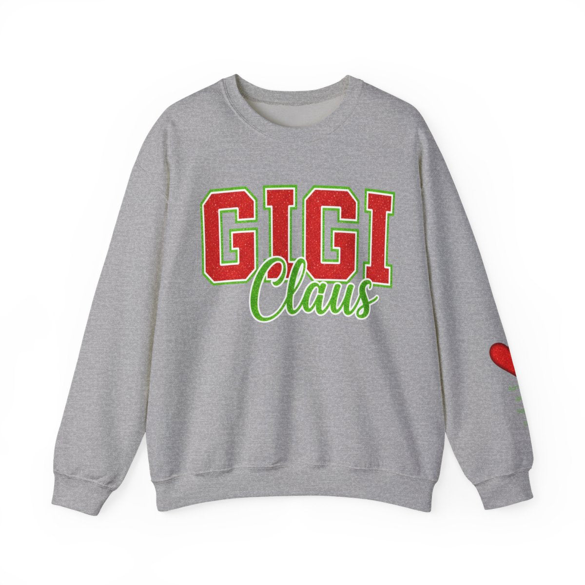 Unisex 'GIGI Claus' Heavy Blend Glitter Crewneck Sweatshirt - Cozy Holiday Loungewear