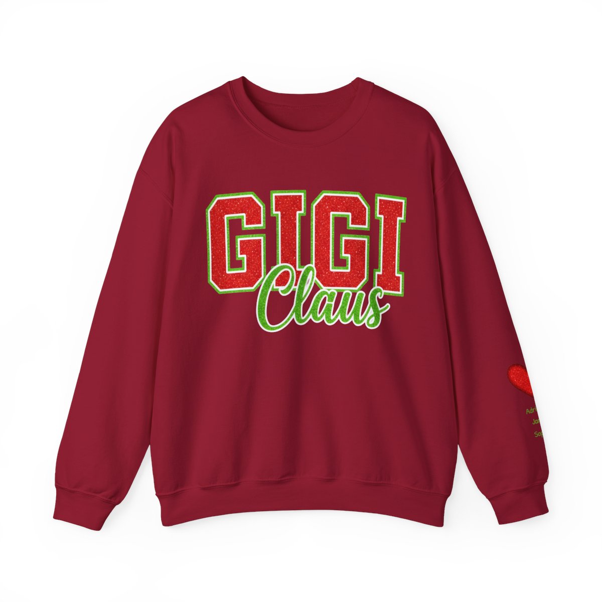 Unisex 'GIGI Claus' Heavy Blend Glitter Crewneck Sweatshirt - Cozy Holiday Loungewear