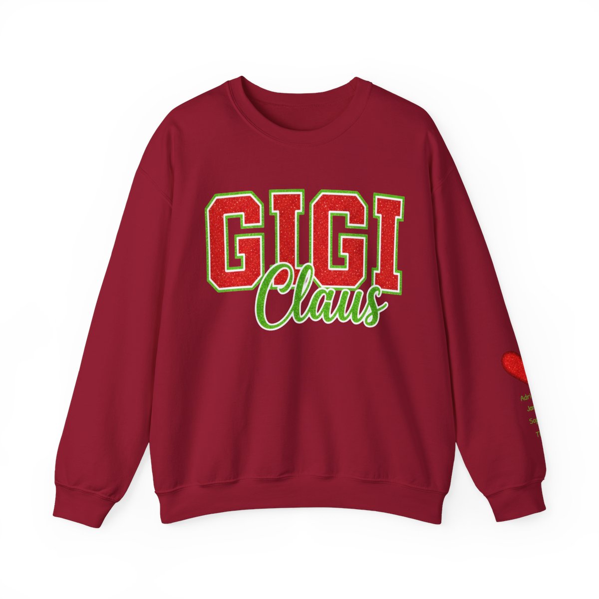 Unisex 'GIGI Claus' Heavy Blend Glitter Crewneck Sweatshirt - Cozy Holiday Loungewear