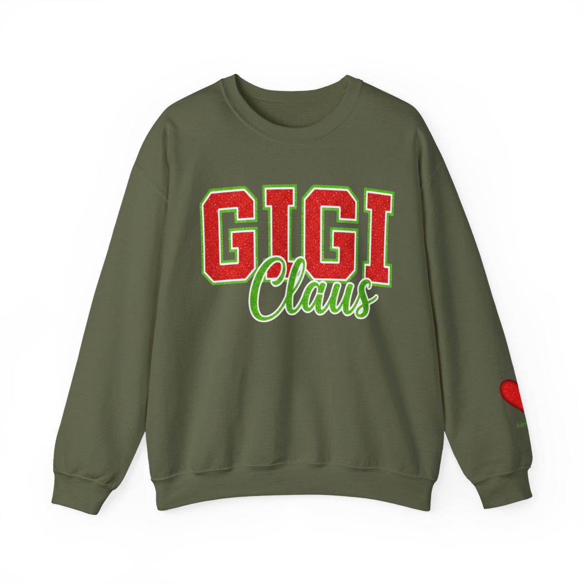 Unisex 'GIGI Claus' Heavy Blend Glitter Crewneck Sweatshirt - Cozy Holiday Loungewear
