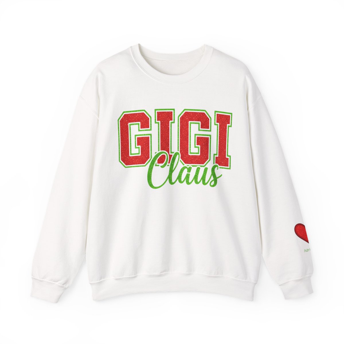 Unisex 'GIGI Claus' Heavy Blend Glitter Crewneck Sweatshirt - Cozy Holiday Loungewear
