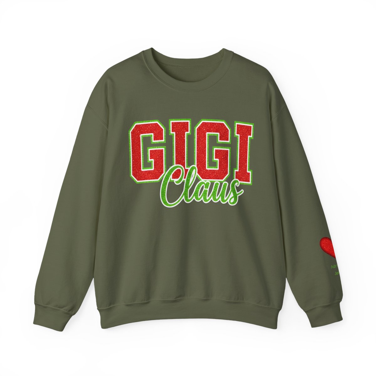 Unisex 'GIGI Claus' Heavy Blend Glitter Crewneck Sweatshirt - Cozy Holiday Loungewear