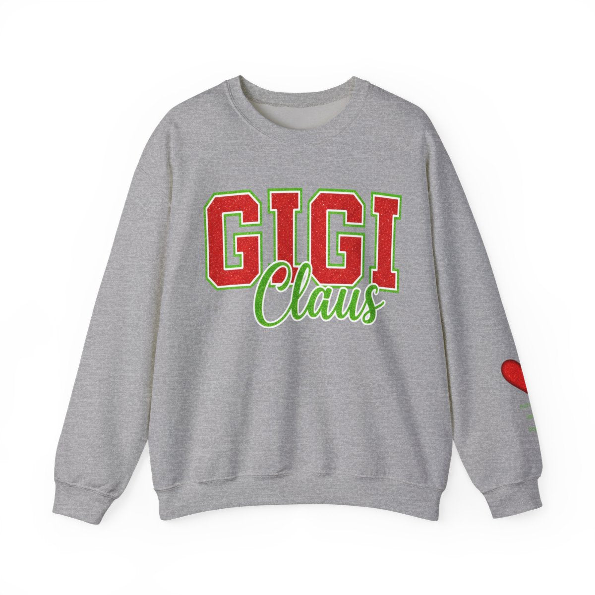 Unisex 'GIGI Claus' Heavy Blend Glitter Crewneck Sweatshirt - Cozy Holiday Loungewear
