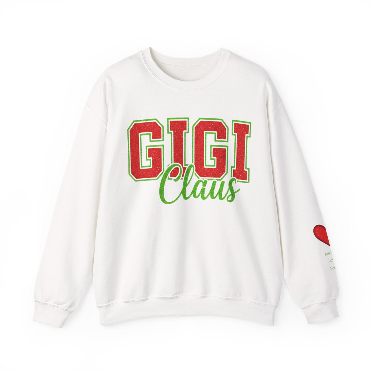 Unisex 'GIGI Claus' Heavy Blend Glitter Crewneck Sweatshirt - Cozy Holiday Loungewear